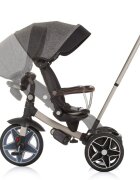 CHIPOLINO Tricicleta pentru copii Derby granite cu copertina si sezut reversibil spatar reglabil pozitie somnfrana suport pentru picioare maner cu control al directiei jucarie cu muzica si lumini