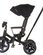 CHIPOLINO Tricicleta pentru copii Derby obsidian cu copertina si sezut reversibil spatar reglabil pozitie somnfrana suport pentru picioare maner cu control al directiei jucarie cu muzica si lumini