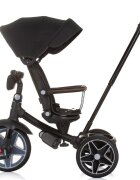 CHIPOLINO Tricicleta pentru copii Derby obsidian cu copertina si sezut reversibil spatar reglabil pozitie somnfrana suport pentru picioare maner cu control al directiei jucarie cu muzica si lumini