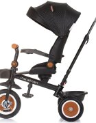 CHIPOLINO Tricicleta pentru copii Marathon Obsidian cu sezut rotativ suport picioare maner reglabil 2 cosulete greutate admisa 25 kg