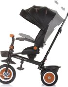 CHIPOLINO Tricicleta pentru copii Marathon Obsidian cu sezut rotativ suport picioare maner reglabil 2 cosulete greutate admisa 25 kg