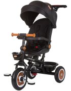 CHIPOLINO Tricicleta pentru copii Marathon Obsidian cu sezut rotativ suport picioare maner reglabil 2 cosulete greutate admisa 25 kg