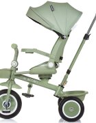 CHIPOLINO Tricicleta pentru copii Marathon Pastel Green cu sezut rotativ suport picioare maner reglabil 2 cosulete greutate admisa 25 kg