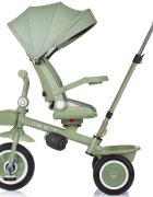 CHIPOLINO Tricicleta pentru copii Marathon Pastel Green cu sezut rotativ suport picioare maner reglabil 2 cosulete greutate admisa 25 kg