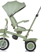 CHIPOLINO Tricicleta pentru copii Marathon Pastel Green cu sezut rotativ suport picioare maner reglabil 2 cosulete greutate admisa 25 kg