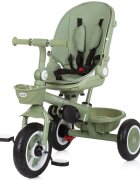 CHIPOLINO Tricicleta pentru copii Marathon Pastel Green cu sezut rotativ suport picioare maner reglabil 2 cosulete greutate admisa 25 kg
