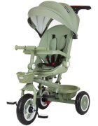 CHIPOLINO Tricicleta pentru copii Marathon Pastel Green cu sezut rotativ suport picioare maner reglabil 2 cosulete greutate admisa 25 kg