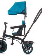 CHIPOLINO Tricicleta pentru copii Pulse Avocado cu maner cu control al directiei copertina detasabila scaun confortabil cu husa moale suport pentru picioare si cos pentru cumparaturi