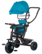 CHIPOLINO Tricicleta pentru copii Pulse Avocado cu maner cu control al directiei copertina detasabila scaun confortabil cu husa moale suport pentru picioare si cos pentru cumparaturi
