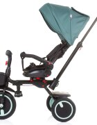 CHIPOLINO Tricicleta pentru copii Quick Fold Aloe pliabila cu sezut reversibil suport pentru picioare maner cu control al directiei spatar reglabil pe spate scaun cu husa moale si frana pe rotile din spate