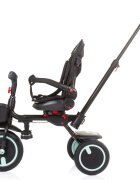 CHIPOLINO Tricicleta pentru copii Quick Fold Aloe pliabila cu sezut reversibil suport pentru picioare maner cu control al directiei spatar reglabil pe spate scaun cu husa moale si frana pe rotile din spate