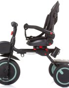 CHIPOLINO Tricicleta pentru copii Quick Fold Aloe pliabila cu sezut reversibil suport pentru picioare maner cu control al directiei spatar reglabil pe spate scaun cu husa moale si frana pe rotile din spate