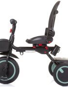 CHIPOLINO Tricicleta pentru copii Quick Fold Aloe pliabila cu sezut reversibil suport pentru picioare maner cu control al directiei spatar reglabil pe spate scaun cu husa moale si frana pe rotile din spate