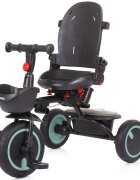 CHIPOLINO Tricicleta pentru copii Quick Fold Aloe pliabila cu sezut reversibil suport pentru picioare maner cu control al directiei spatar reglabil pe spate scaun cu husa moale si frana pe rotile din spate