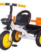 CHIPOLINO Tricicleta pentru copii Rover yellow cu sezut si ghidon confortabil cos pentru accesorii lopata de jucarie inclusa pentru copii cu o greutate de pana la 25 kg
