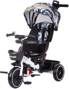 CHIPOLINO Tricicleta pentru copii Smart Black white cu sezut reversibil maner cu control al directiei tavita detasabila copertina XXL cos pentru cumparaturi suport pentru sticla de la 1 an pana la 25 kg