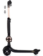 CHIPOLINO Trotineta pentru copii Bloomi black cu sezut 3 roti cu lumini ghidon reglabil greutate admisa 50 kg