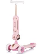 CHIPOLINO Trotineta pentru copii Bloomi pink cu sezut 3 roti cu lumini ghidon reglabil greutate admisa 50 kg