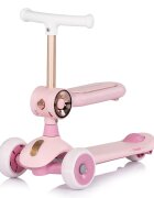 CHIPOLINO Trotineta pentru copii Bloomi pink cu sezut 3 roti cu lumini ghidon reglabil greutate admisa 50 kg