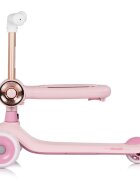 CHIPOLINO Trotineta pentru copii Bloomi pink cu sezut 3 roti cu lumini ghidon reglabil greutate admisa 50 kg
