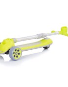 CHIPOLINO Trotineta pliabila Orbit Green cadru din aluminiu ghidon reglabil baza anti-alunecare roti cu lumini greutate admisa 50 kg