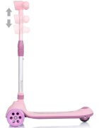 CHIPOLINO Trotineta pliabila Orbit Pink cadru din aluminiu ghidon reglabil baza anti-alunecare roti cu lumini greutate admisa 50 kg