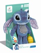 CLEMENTONI Jucarie pentru copii - Plus Disney Stitch pentru dezvoltarea senzoriala ce se poate agata la carut sau patut