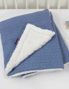 Clevamama Paturica Lux Sherpa pentru bebelusi 75 x 100 cm blue 3483
