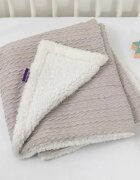 Clevamama Paturica Lux Sherpa pentru bebelusi 75 x 100 cm grey 3484