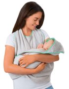Clevamama Prosop de baie pentru bebelus si mama grey