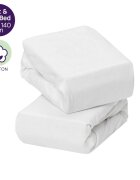 Clevamama Set 2 cearceafuri alb cu elastic 140 x 70 cm
