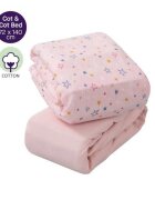 Clevamama Set 2 cearceafuri roz cu elastic 140 x 70 cm