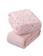 Clevamama Set 2 cearceafuri roz cu elastic 140 x 70 cm