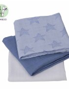 Clevamama Set 3 paturici de muselina albastru 3540