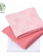 Clevamama Set 3 paturici de muselina roz 3539