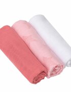 Clevamama Set 3 paturici de muselina roz 3539