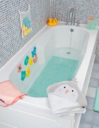 Clevamama Set covoras antiderapant si genunchiera pentru baie bleu