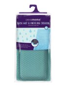 Clevamama Set covoras antiderapant si genunchiera pentru baie bleu