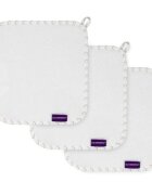Clevamama Set de 3 prosopele din bambus alb-gri 3537