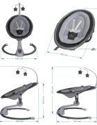 COCCOLLE Balansoar multifunctional cu telecomanda Freya Anthracite