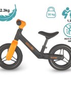 COCCOLLE Bicicleta fara pedale First Way Orange Shadow 2-6 ani Roti 10 inch din PU Ghidon reglabil Greutate admisa 30 kg Sa Reglabila
