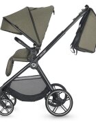 COCCOLLE Carucior 2in1 Lissia Premium Line Roti mari Cadru aluminiu anodizat Copertina XXL Protectie UV Maner telescopic Rucsac Husa ploaie Husa picioruse Butoane de memorie Landou tratat anti-bacterian Pana la 22