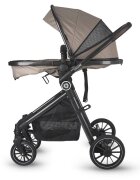 COCCOLLE Carucior 3in1 cu landou transformabil Ago Cadru aluminiu Pliabil Roti cauciuc Piesa reversibila Copertina XXL Husa picioruse si ploaie Plasa insecte Suport biberon Salteluta landou Scoica auto certificata R