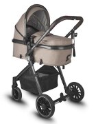 COCCOLLE Carucior 3in1 cu landou transformabil Ago Cadru aluminiu Pliabil Roti cauciuc Piesa reversibila Copertina XXL Husa picioruse si ploaie Plasa insecte Suport biberon Salteluta landou Scoica auto certificata R