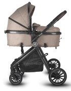 COCCOLLE Carucior 3in1 cu landou transformabil Ago Cadru aluminiu Pliabil Roti cauciuc Piesa reversibila Copertina XXL Husa picioruse si ploaie Plasa insecte Suport biberon Salteluta landou Scoica auto certificata R