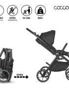 COCCOLLE Carucior modular 2 in 1 Serry Jet Black + Scoica auto iSize Knox Black