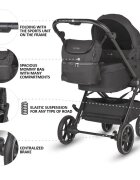 COCCOLLE Carucior modular 2 in 1 Serry Jet Black + Scoica auto iSize Knox Black