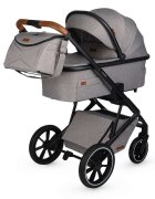 COCCOLLE Carucior modular 2in1 Nessia certificat EN1881-2-2018 pana la 22 kg Roti mari de cauciuc cu suspensie Piesa reversibila Landou cu saltea anti-reflux Copertina XXL cu protectie UV 50+ Maner telescopic Pliere com