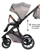 COCCOLLE Carucior modular 2in1 Nessia certificat EN1881-2-2018 pana la 22 kg Roti mari de cauciuc cu suspensie Piesa reversibila Landou cu saltea anti-reflux Copertina XXL cu protectie UV 50+ Maner telescopic Pliere com
