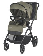 COCCOLLE Carucior modular 4 in 1 pentru copii Lissia Moss Green cu Scoica auto iSize Knox Black si Baza isofix iSize Knox